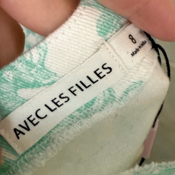 NWT Avec Les Filles Just Sea Denim Mini Dress in Seafoam Mermaid Toile | 8 - Picture 7 of 7